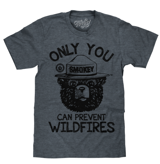 Smokey Bear Only You Can Prevent Wildfires T-Shirt - Indigo