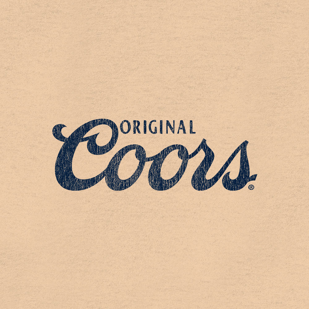Original Coors Rodeo Legend Double Sided Beer Logo T-Shirt - Cream