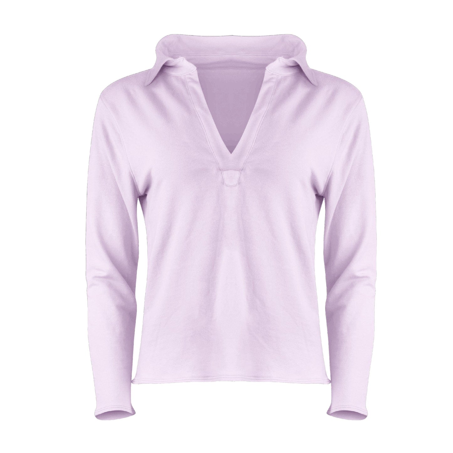 Khloe Cotton V-Neck Henley - Quartz
